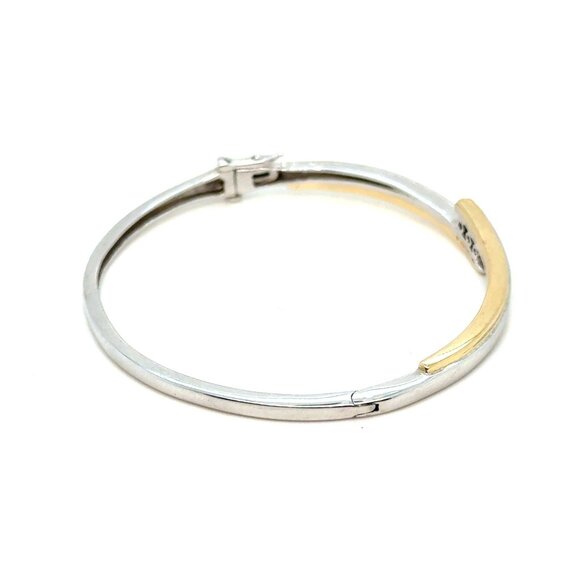 10K Two-Tone Gold Diamond Bangle Bracelet - Picture 2 of 12